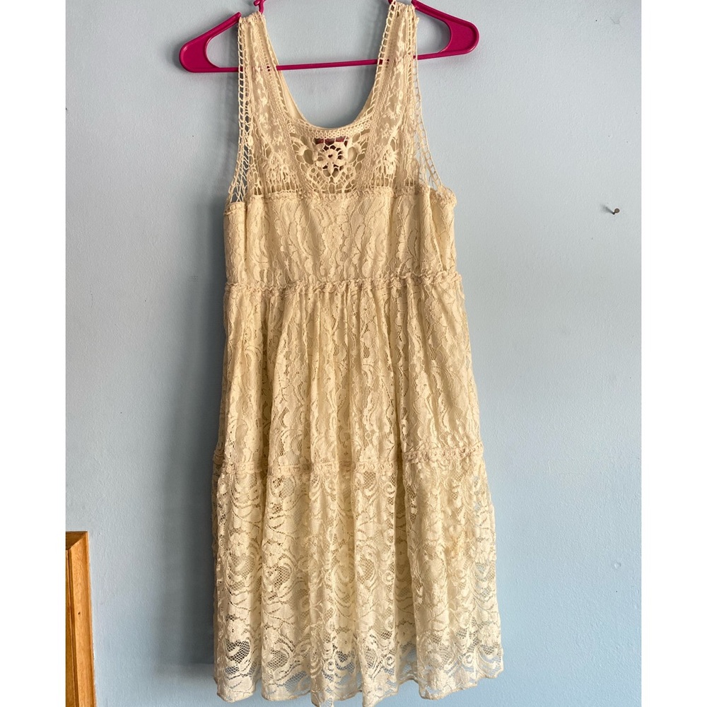 Ultra Pink Boho Lace Dress